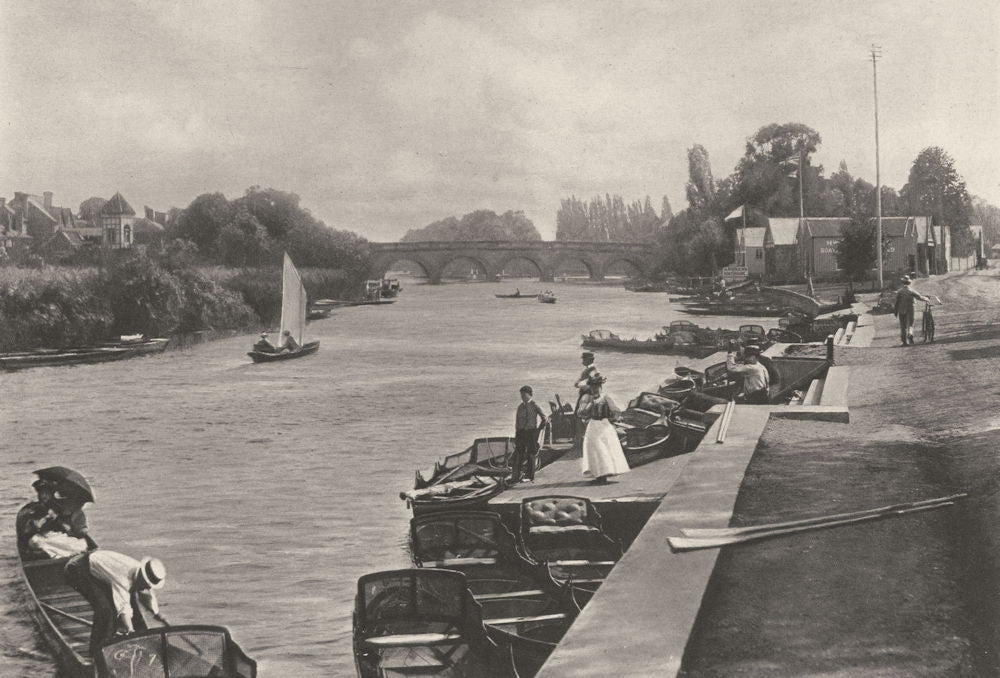 BERKSHIRE. The Thames at Maidenhead 1901 old antique vintage print picture